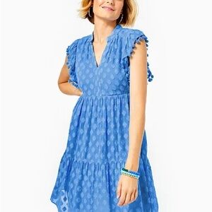 Lilly Pulitzer Arleah Pom Pom Blue Thistle Daiquiri